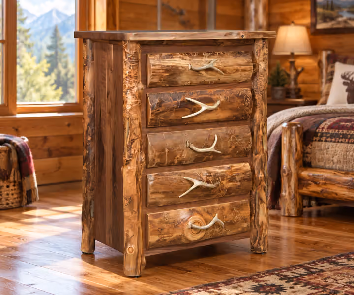 Highland Trail Aspen & Black Walnut Five Drawer Chest