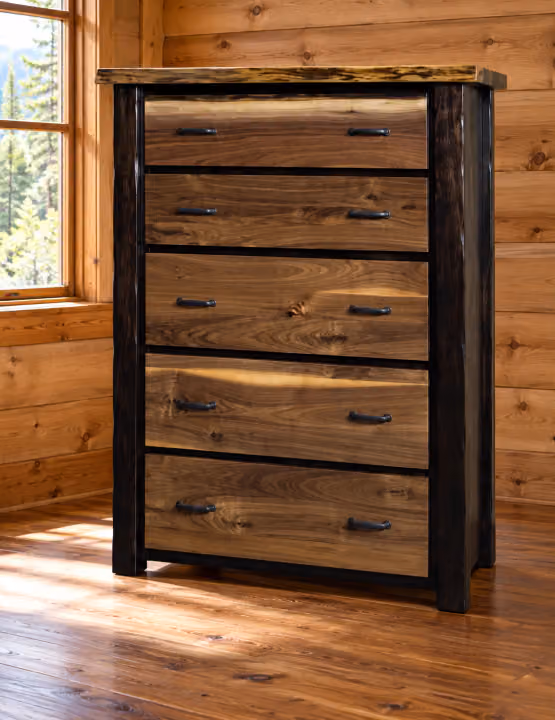 Forest Bank Black Walnut & Maple 5-Drawer Chest