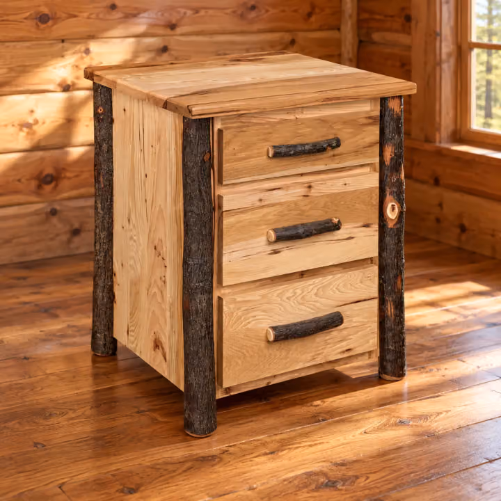 Fox Hollow Hickory 3 Drawer Nightstand