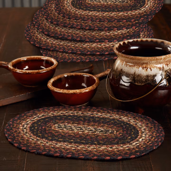 Beckham Braided Jute Oval Placemat Set of 6