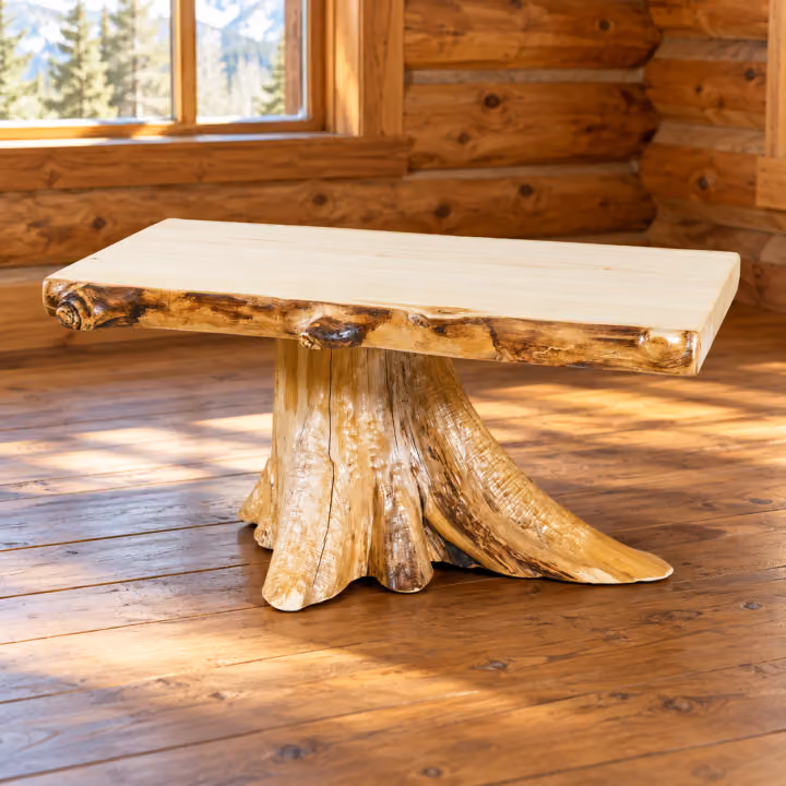 Timber Hollow Aspen Stump-Base Coffee Table