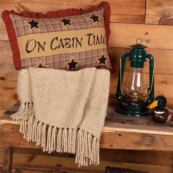 Dawson Star On Cabin Time Throw Pillow 14x22