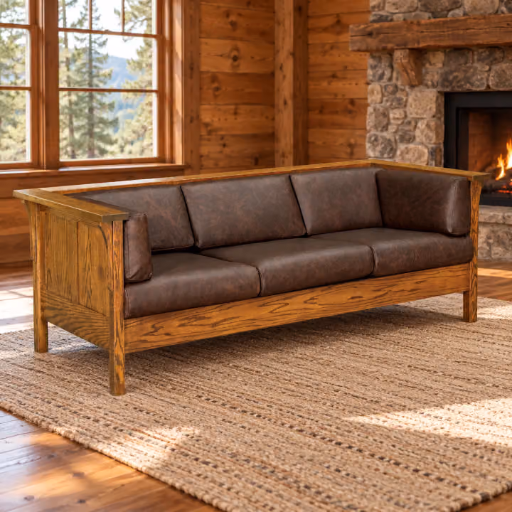 Cedar Crossing Oak Panel Sofa