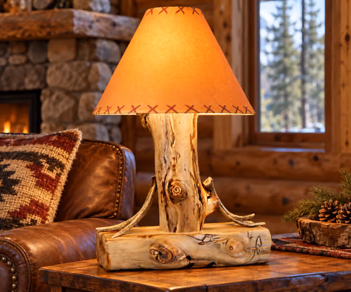 Woodland Lighting Aspen Table Lamp with Antlers