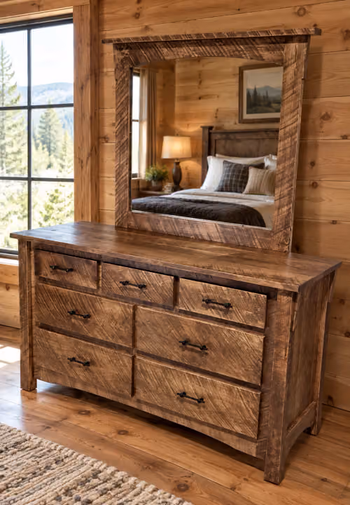 Timber Summit Rough-sawn Maple 7-Drawer Dresser