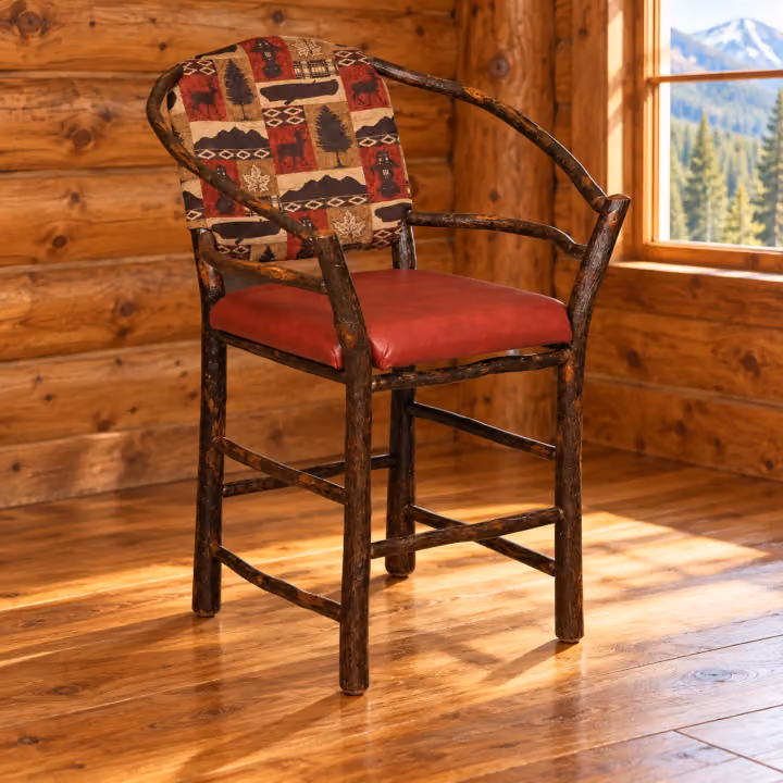 River Curve Hickory Hoop Bar Stool