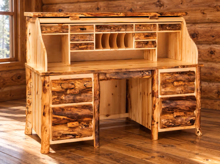 Timber Hollow Aspen Double-Pedestal Rolltop Desk