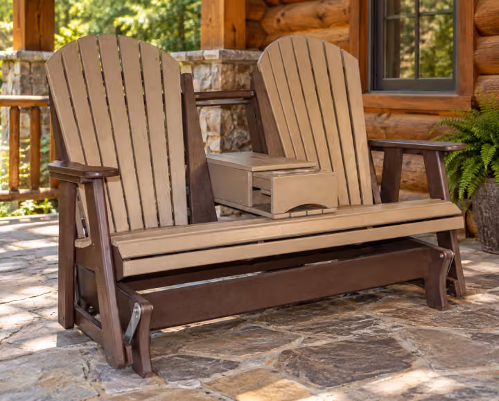 Lakeside Comfort Double Glider with Console 5-Foot — Outdoor Poly in an outdoor setting