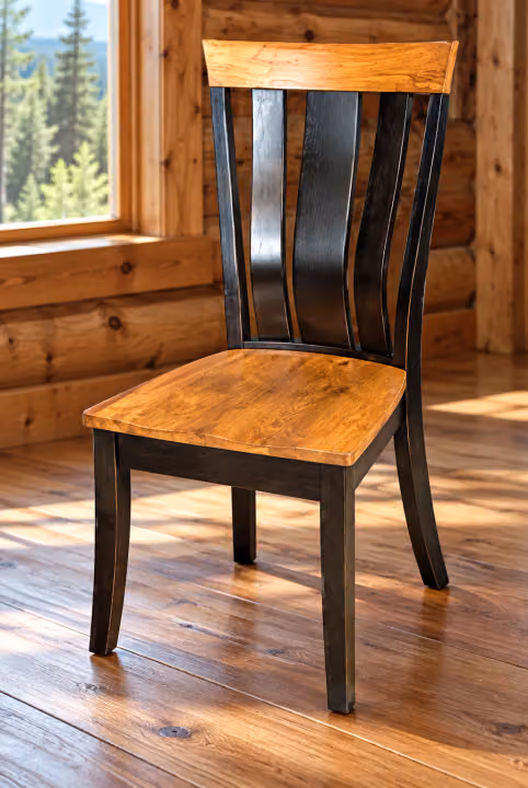 Copper Creek Hickory & Maple Dining Chair in a rustic home