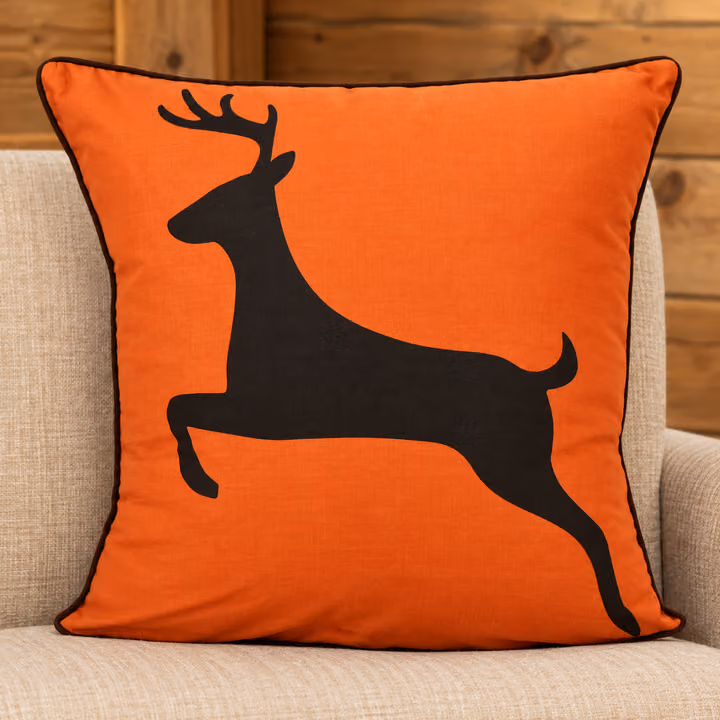 Green Forest Deer Pillow
