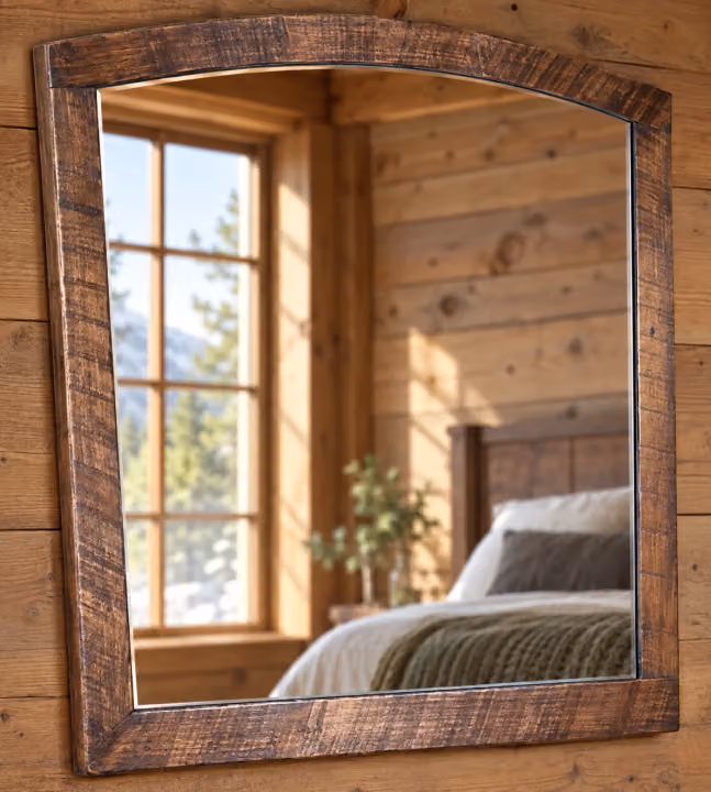 Timber Summit Rough-sawn Maple Mirror