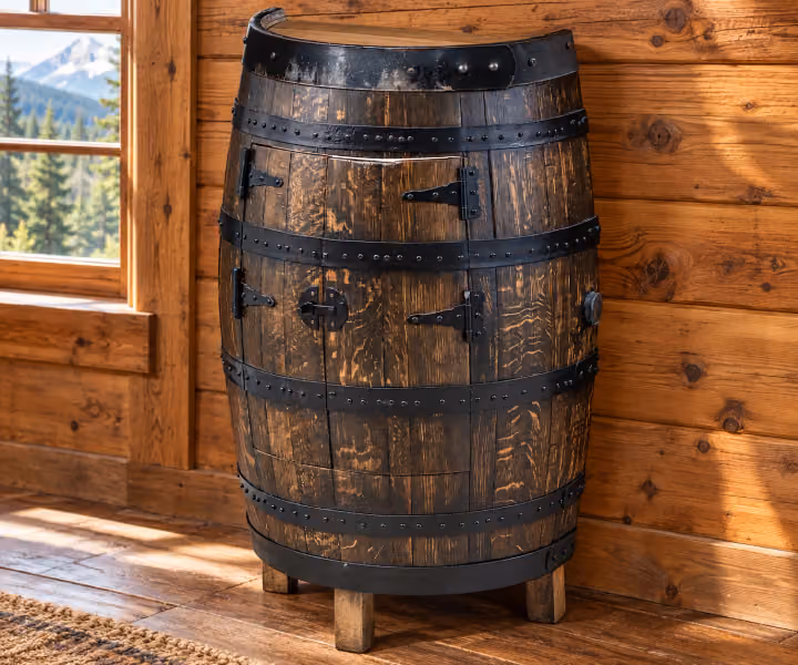 Caskwood Full Half-Barrel Storage Shelf