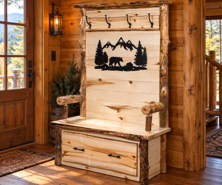 Laurel Creek Aspen Hallbench with Silhouette