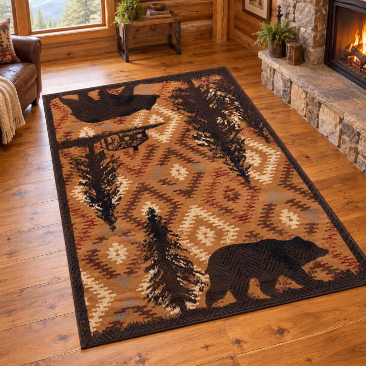Cedar Creek Cabin Wildlife Rug