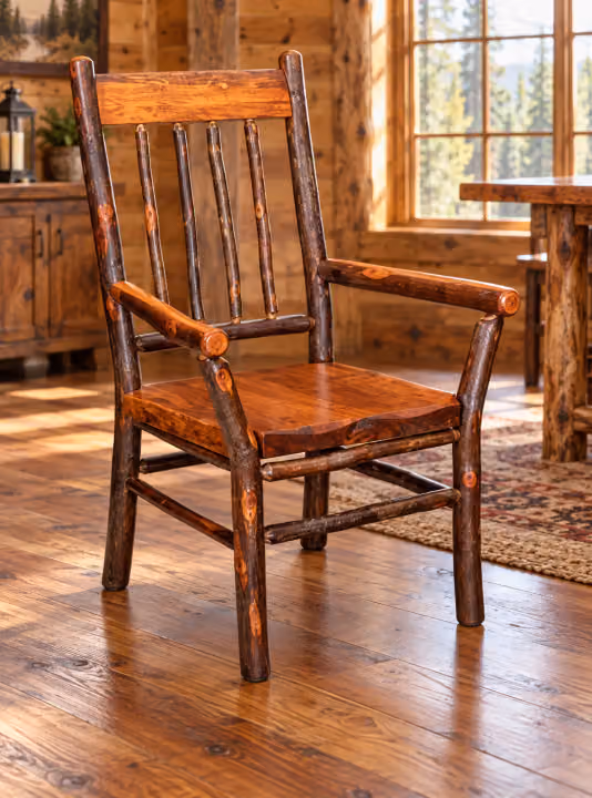Riverstone Brown Maple Live-Edge Arm Chair