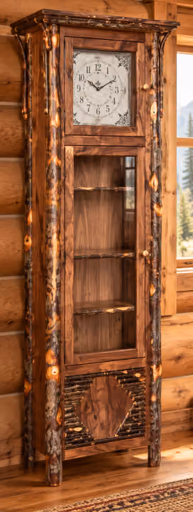 Copper Vale Black Walnut Clock Display Cabinet