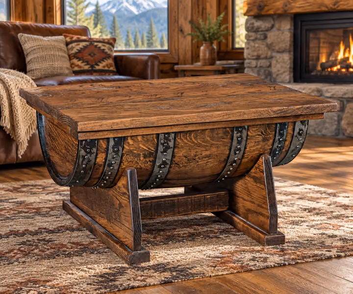 Caskwood Medium Lift-Top Barrel Coffee Table