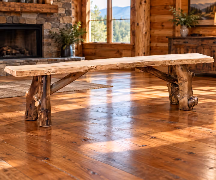 Riverbend Aspen & Wormy Maple Bench