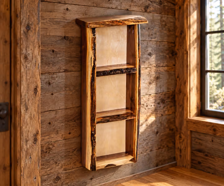 Hearthside Live Edge Haven Narrow Walnut Wall Shelf