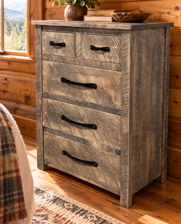 Stone Valley Rough-sawn Maple 5-Drawer Chest