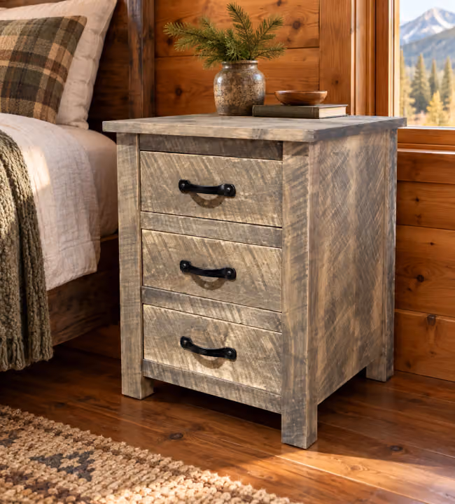Stone Valley Rough-sawn Maple 3-Drawer Nightstand