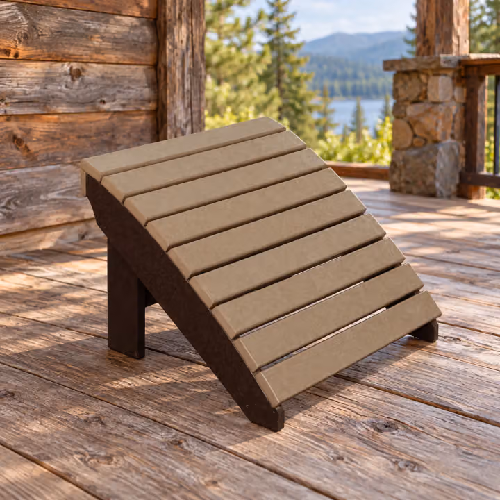 Adirondack Foot Stool — Outdoor Poly in an outdoor setting