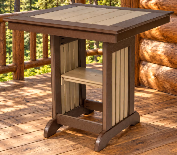Square Brunch Buffet Table — Outdoor Poly in an outdoor setting