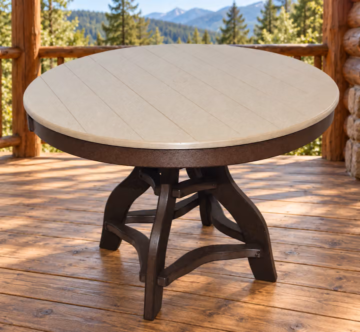 Round Patio Table — Outdoor Poly in an outdoor setting