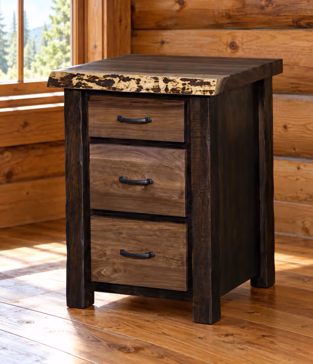 Forest Bank Black Walnut & Maple 3-Drawer Nightstand