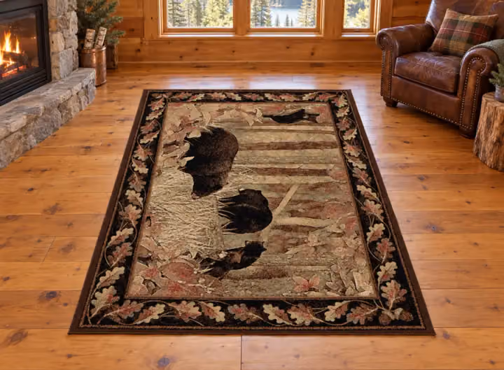 Blue Ridge Forest Bear Family Rug