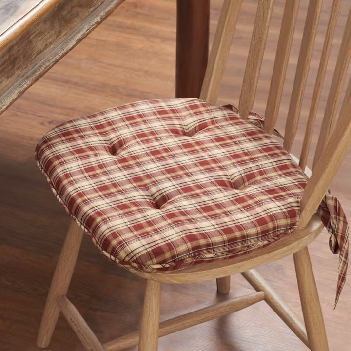 Beckham Red & Black Plaid Chair Pad