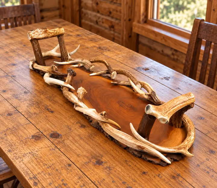 Black Walnut Antler Serving Tray