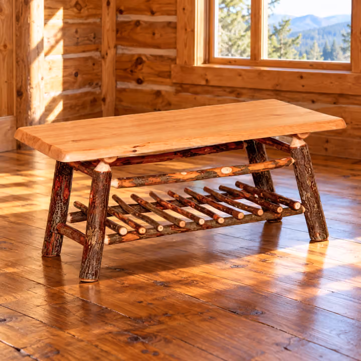 Hemlock Ridge Hickory Wavy Edge Coffee Table