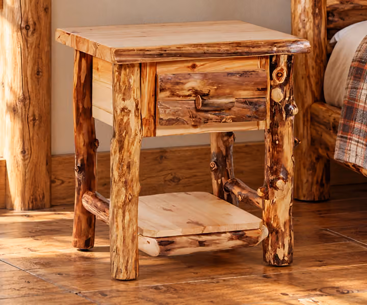 Miscellaneous Items 1 Drawer Nightstand in a rustic cabin