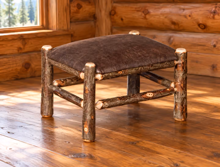 Hemlock Ridge Hickory Wide Upholstered Ottoman