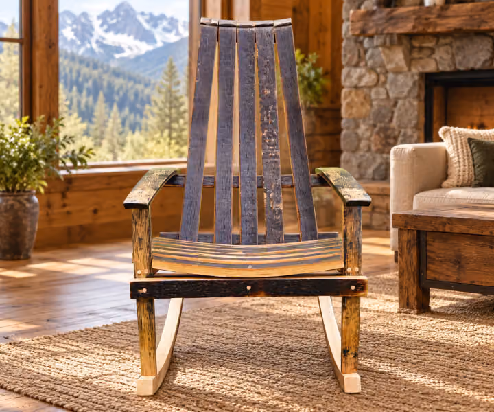 Caskwood Whiskey Barrel Rocking Chair