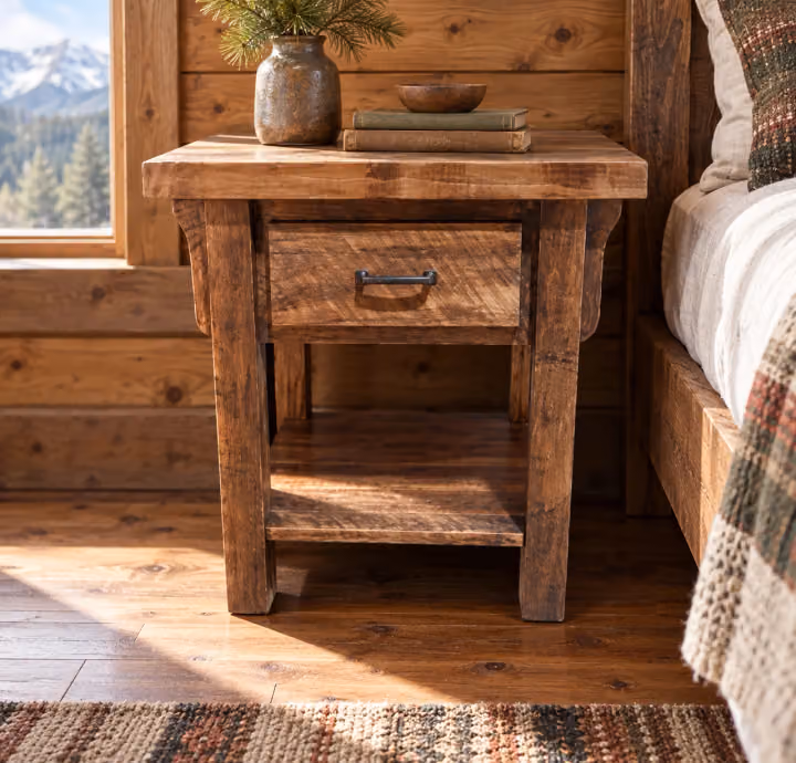 Copper Pass Rough-sawn Maple 1-Drawer Nightstand