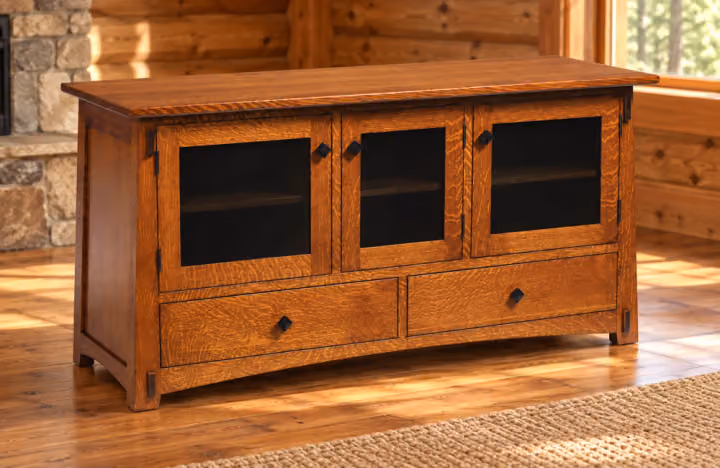 Stonebridge 60-Inch Three-Glass-Door TV Console