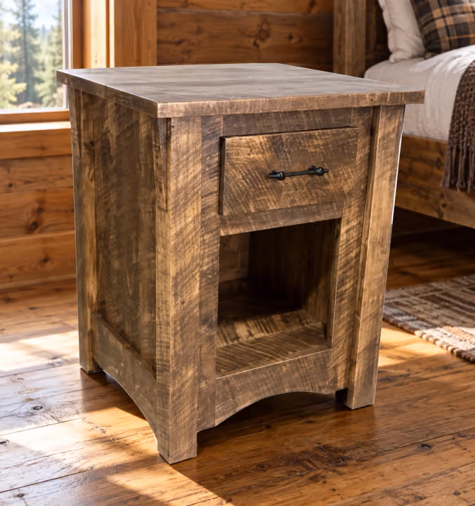 Timber Summit Rough-sawn Maple 1-Drawer Nightstand