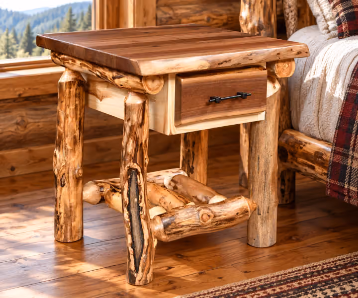 Summit Trail Aspen & Black Walnut One Drawer Nightstand