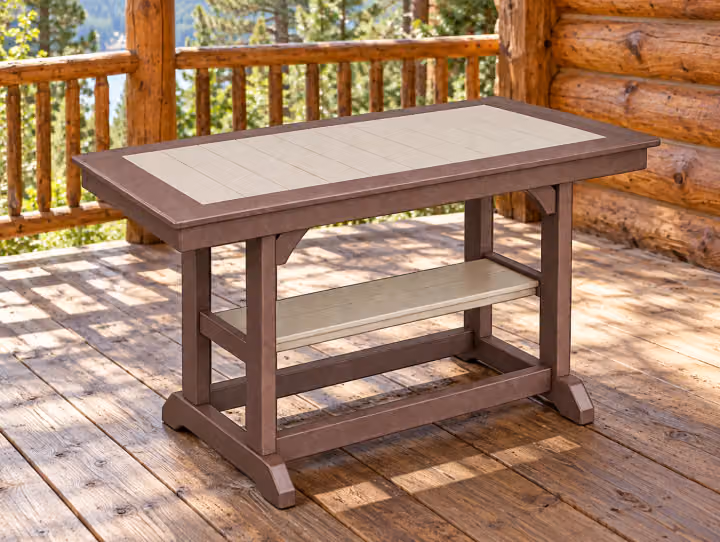 Rectangle Ridgecrest Buffet Table — Outdoor Poly in an outdoor setting