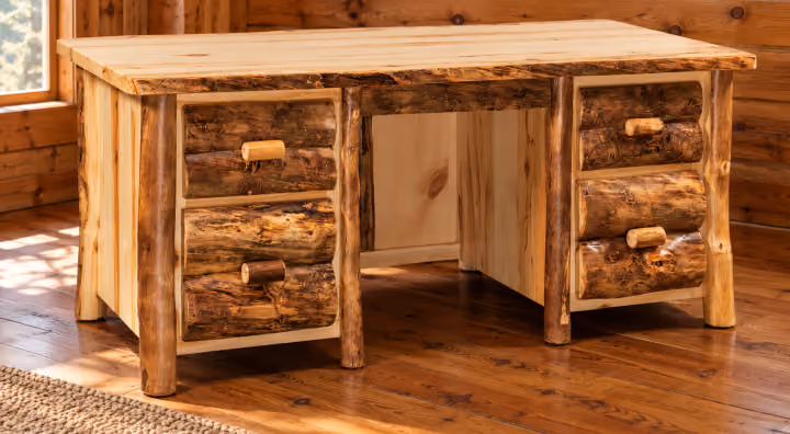 Timber Hollow Aspen Double-Pedestal Desk