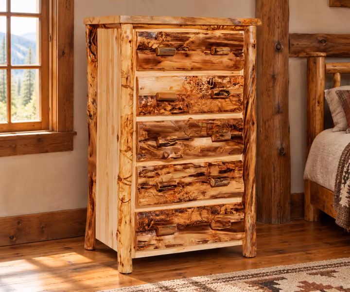 Miscellaneous Items 5 Drawer Chest in a rustic cabin