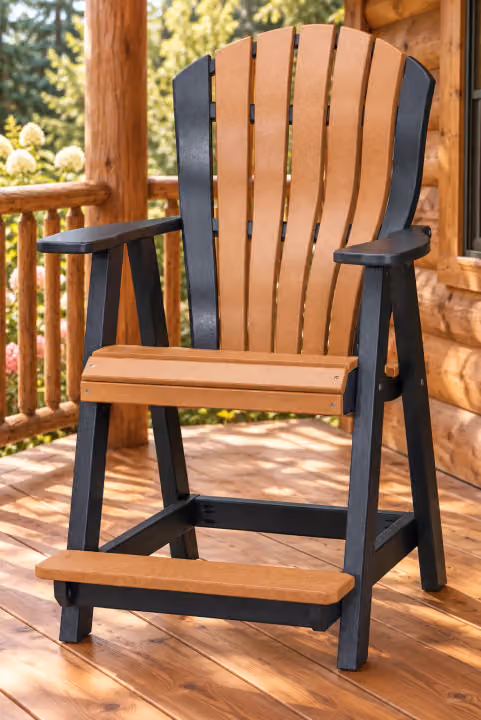 Harbor Porch Wide Arched-back Poly Counter Chair