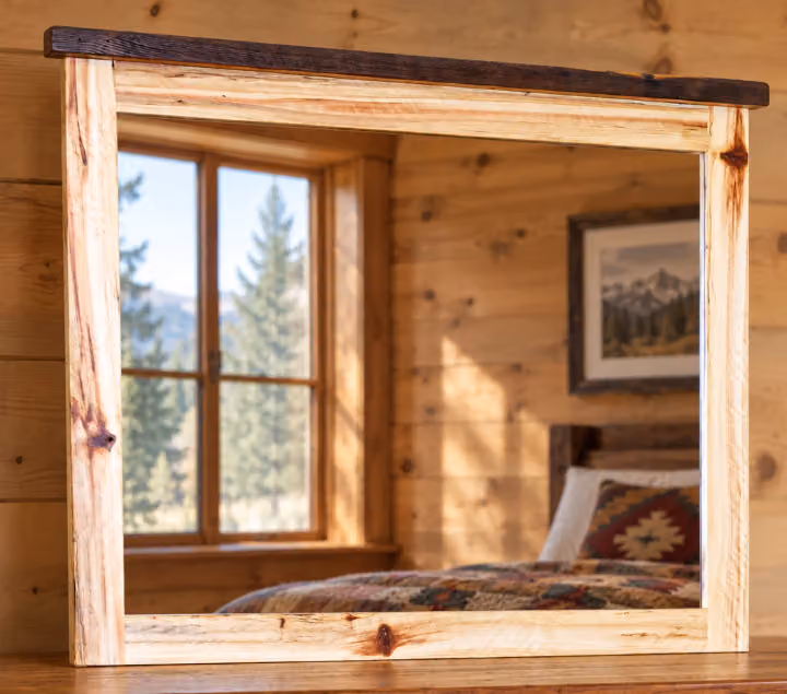 Hearthside Barnwood Crossing Mirror for Dresser
