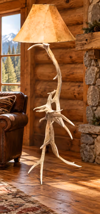 Wildwood Crest Antler Elk Antler Floor Lamp