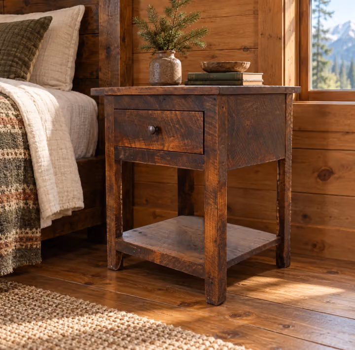 Meadow Cove Rough-sawn Maple 1-Drawer Nightstand