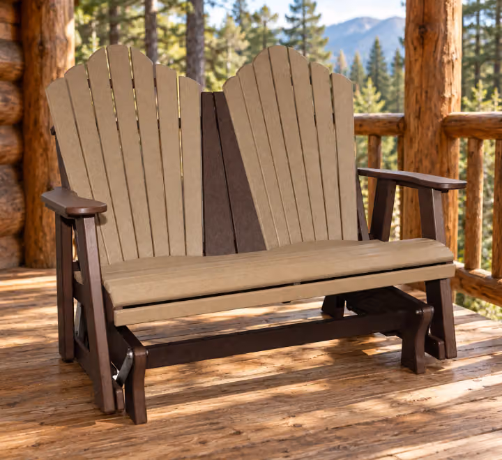 Harbor Curve Double Glider — Outdoor Poly in an outdoor setting