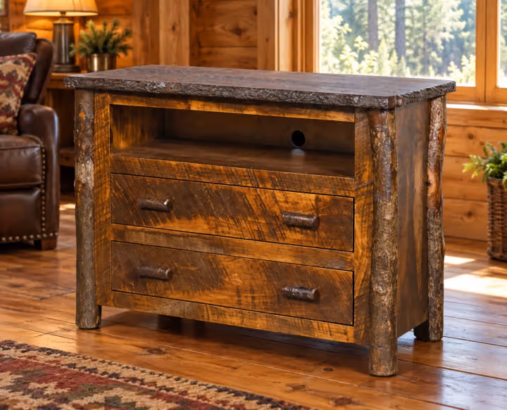Stonewater Rough-sawn Maple & Hickory Compact TV Console