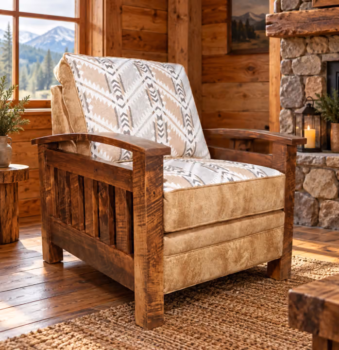 Summit Haven Rough-sawn Maple Upholstered Chair